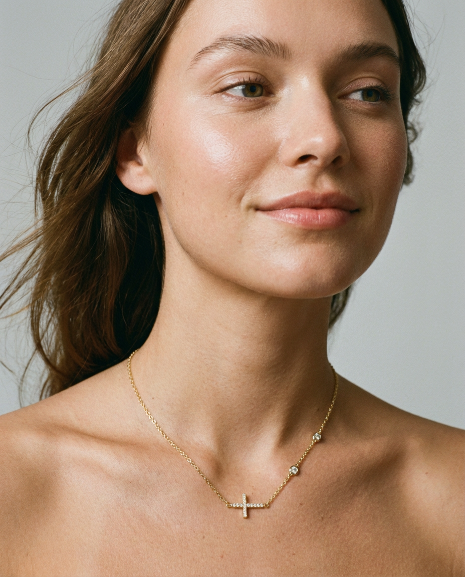 Alt Crystal Cross Necklace