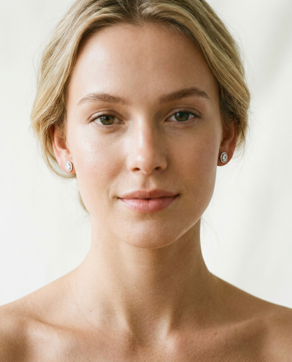 Oval Halo Studs