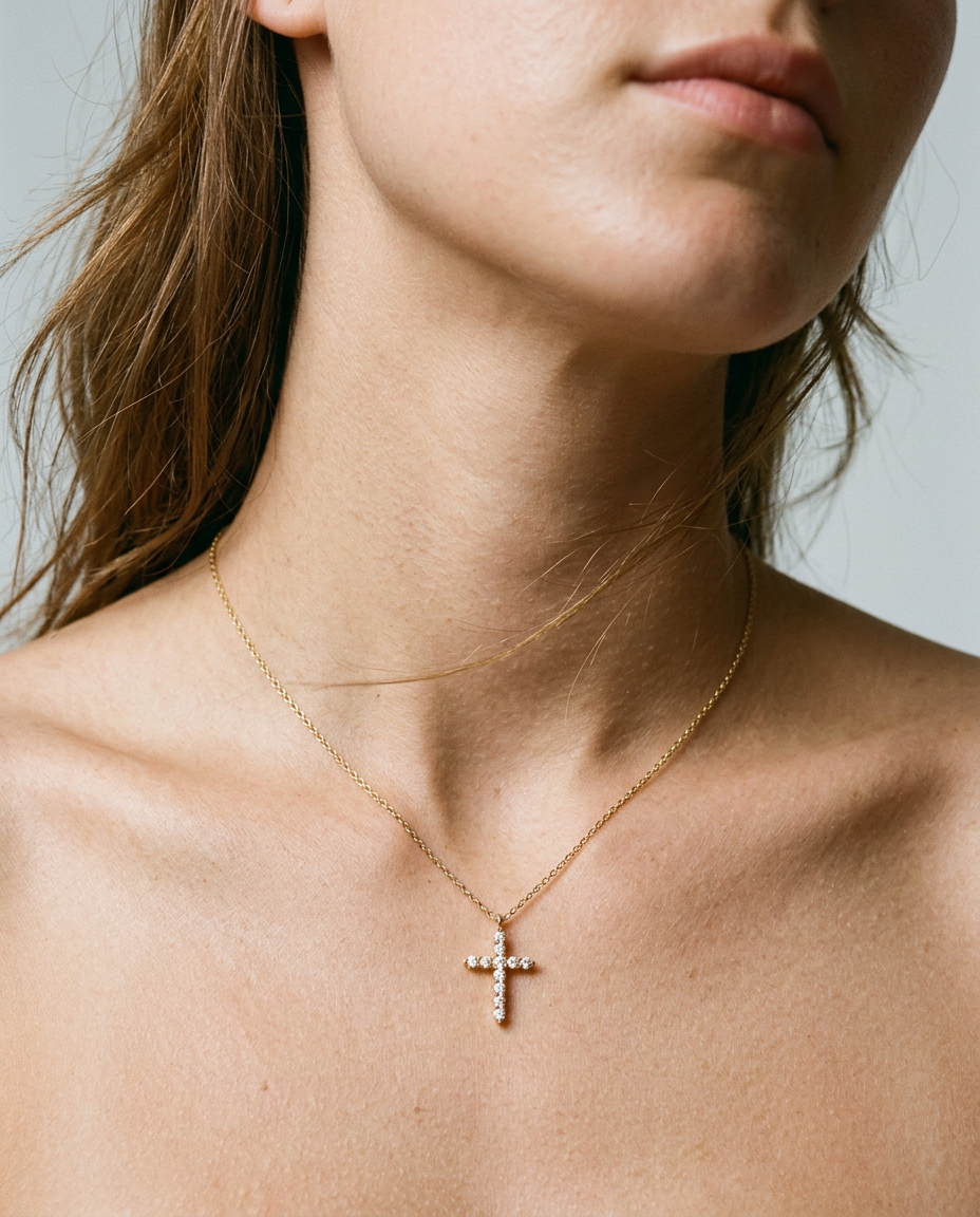 Everyday Pavé Cross Necklace