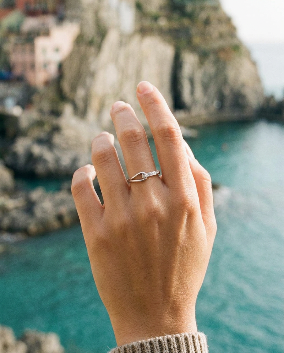Geometric Pavé Ring