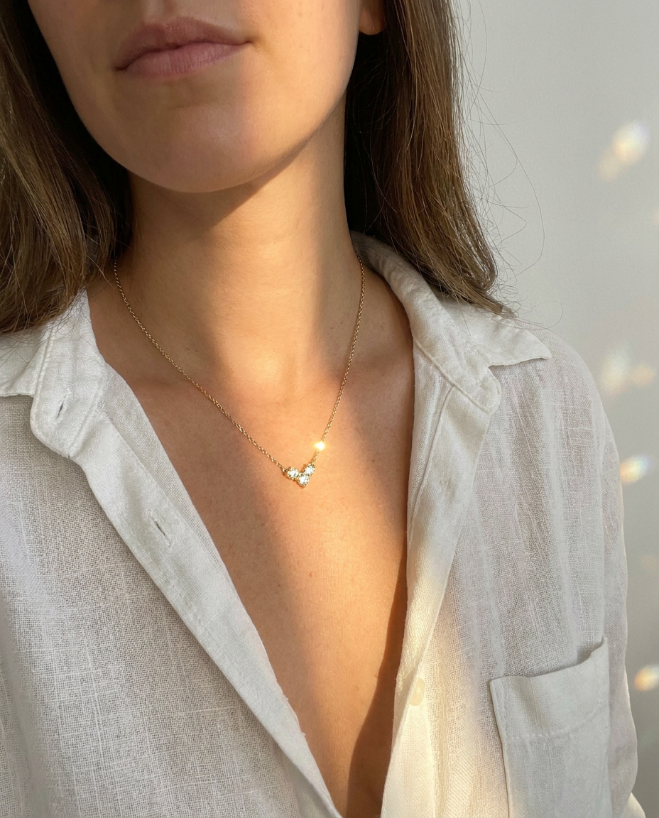 Heart Chevron Necklace