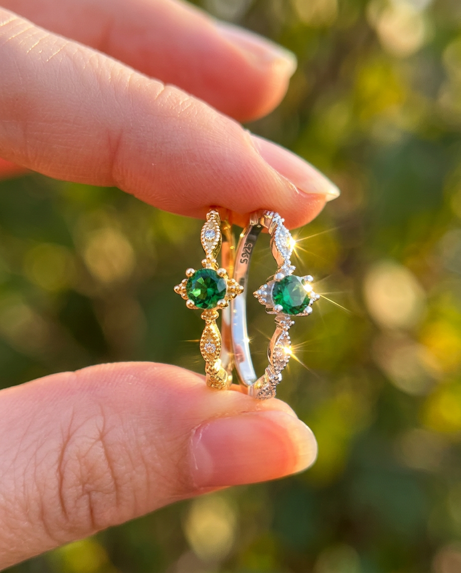 Emerald Crown Ring