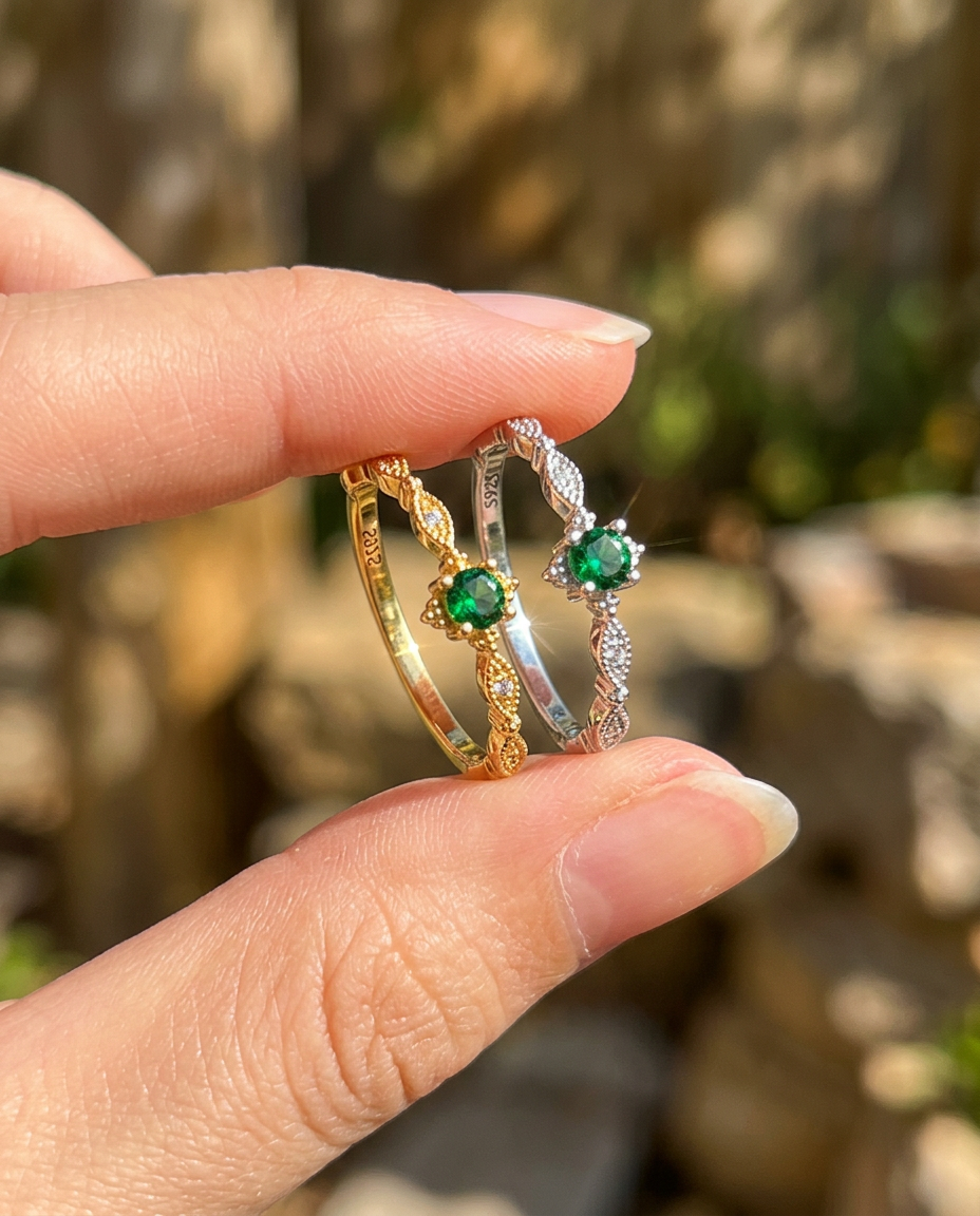 Emerald Crown Ring