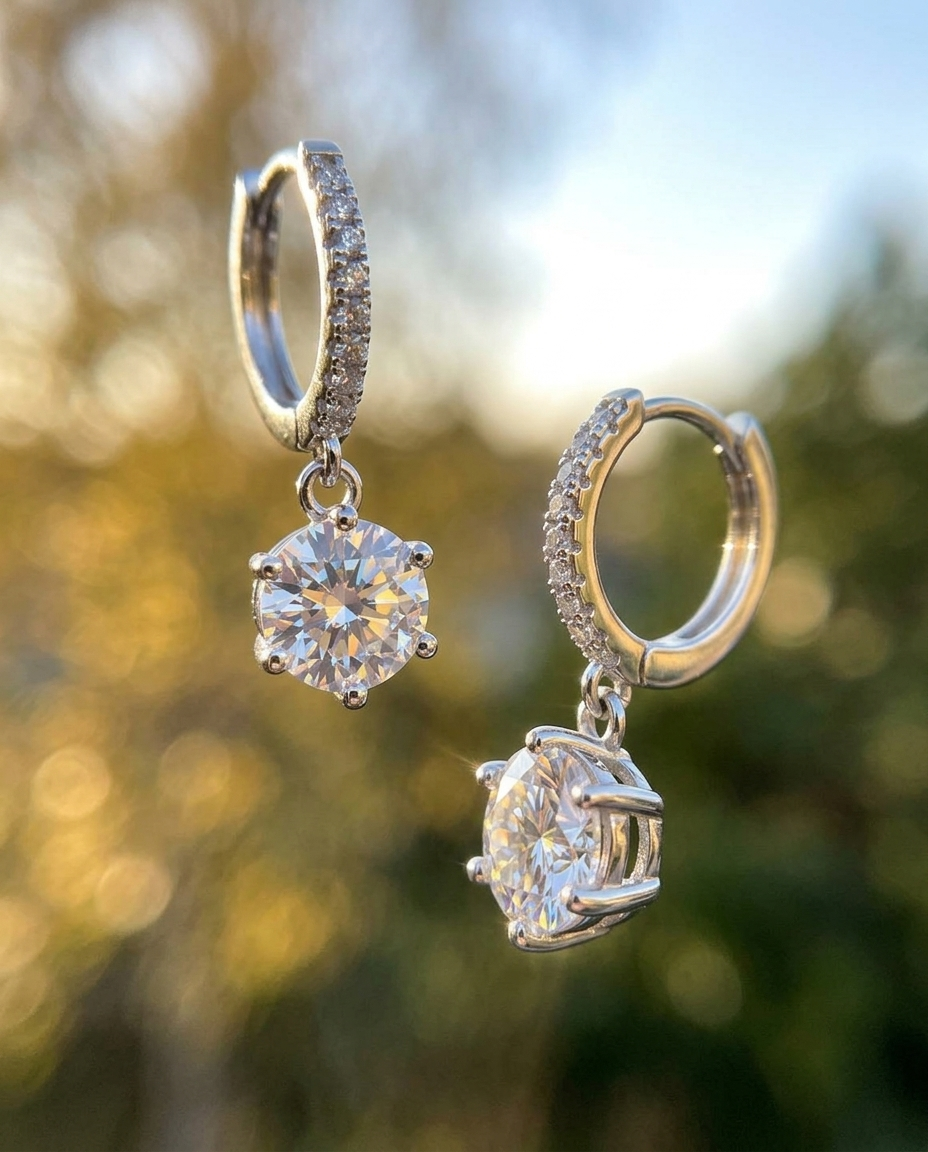 Solitario Drop Earrings