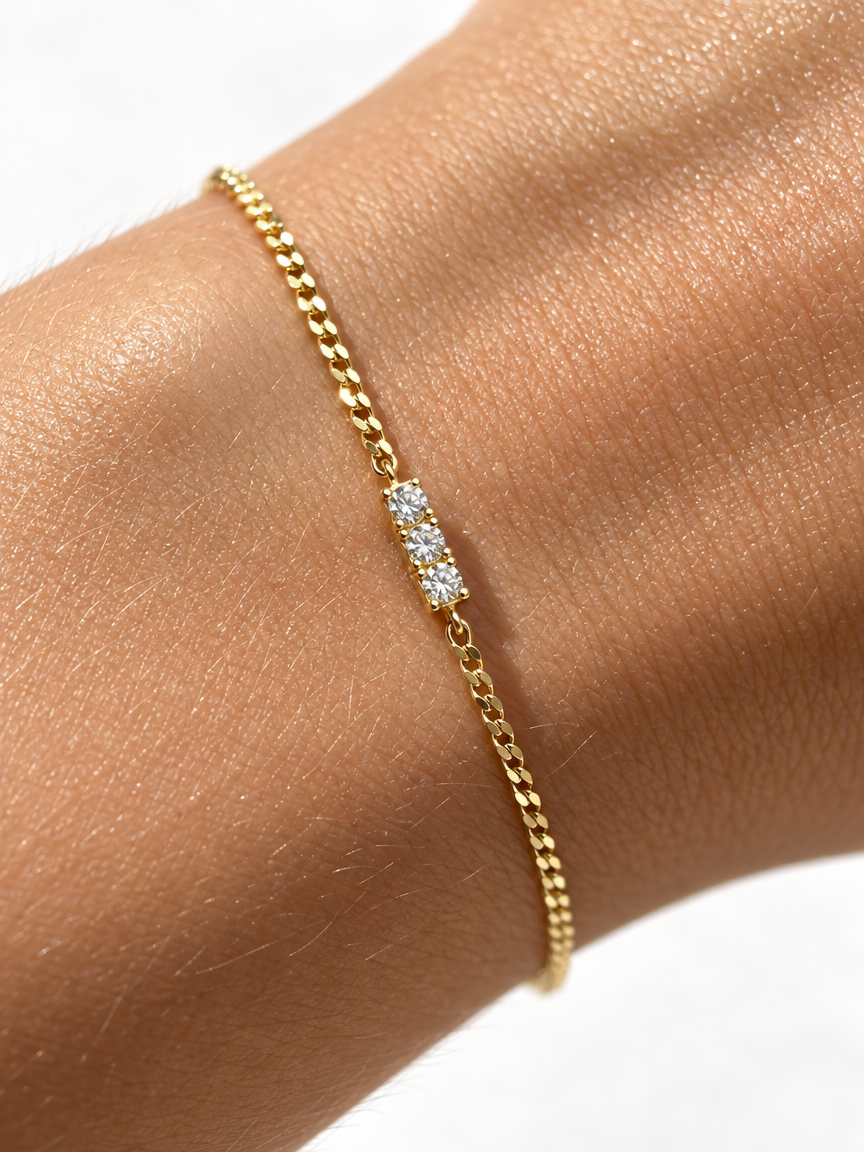 Three-Stone Bar Bracelet