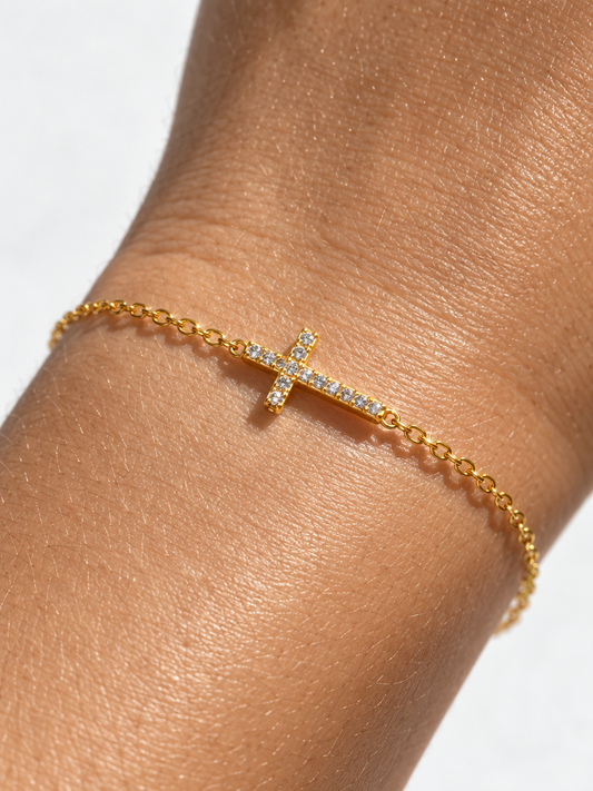 Pavé Cross Bracelet