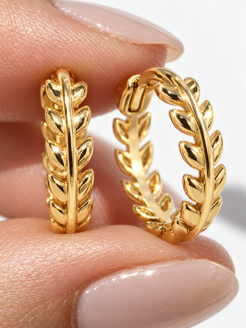 Leaf Huggie Hoops