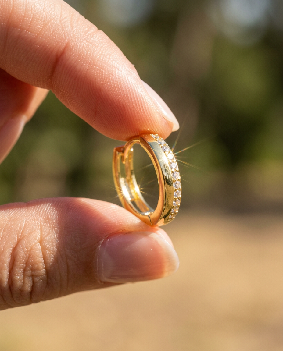 Pavé Huggie Hoops