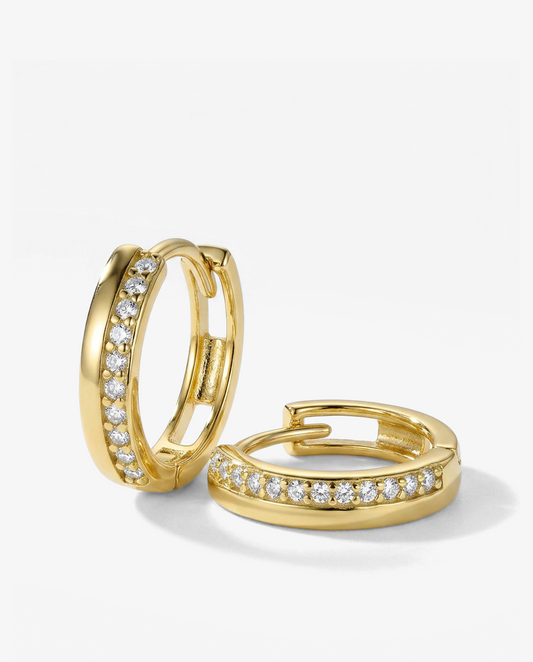Pavé Huggie Hoops