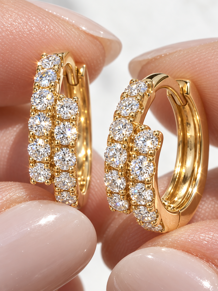 Parallel Pavé Hoops