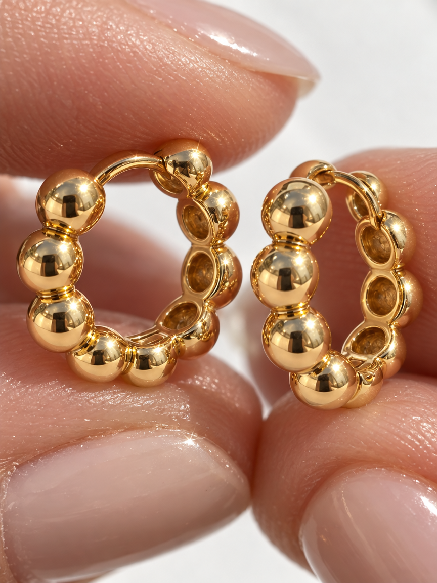 Bubble Huggie Hoops