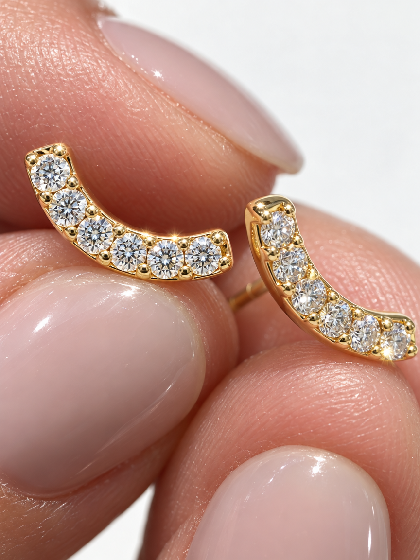 Pavé Smile Studs