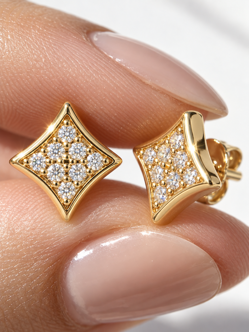 Geometric Pavé Studs