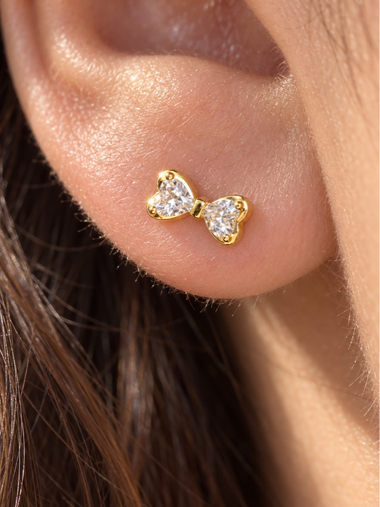 Heart Bowtie Studs