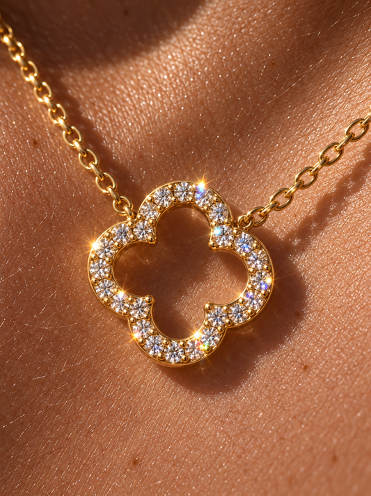 Pavé Clover Pendant Necklace