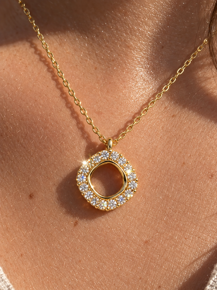 Open Pavé Rhombus Necklace