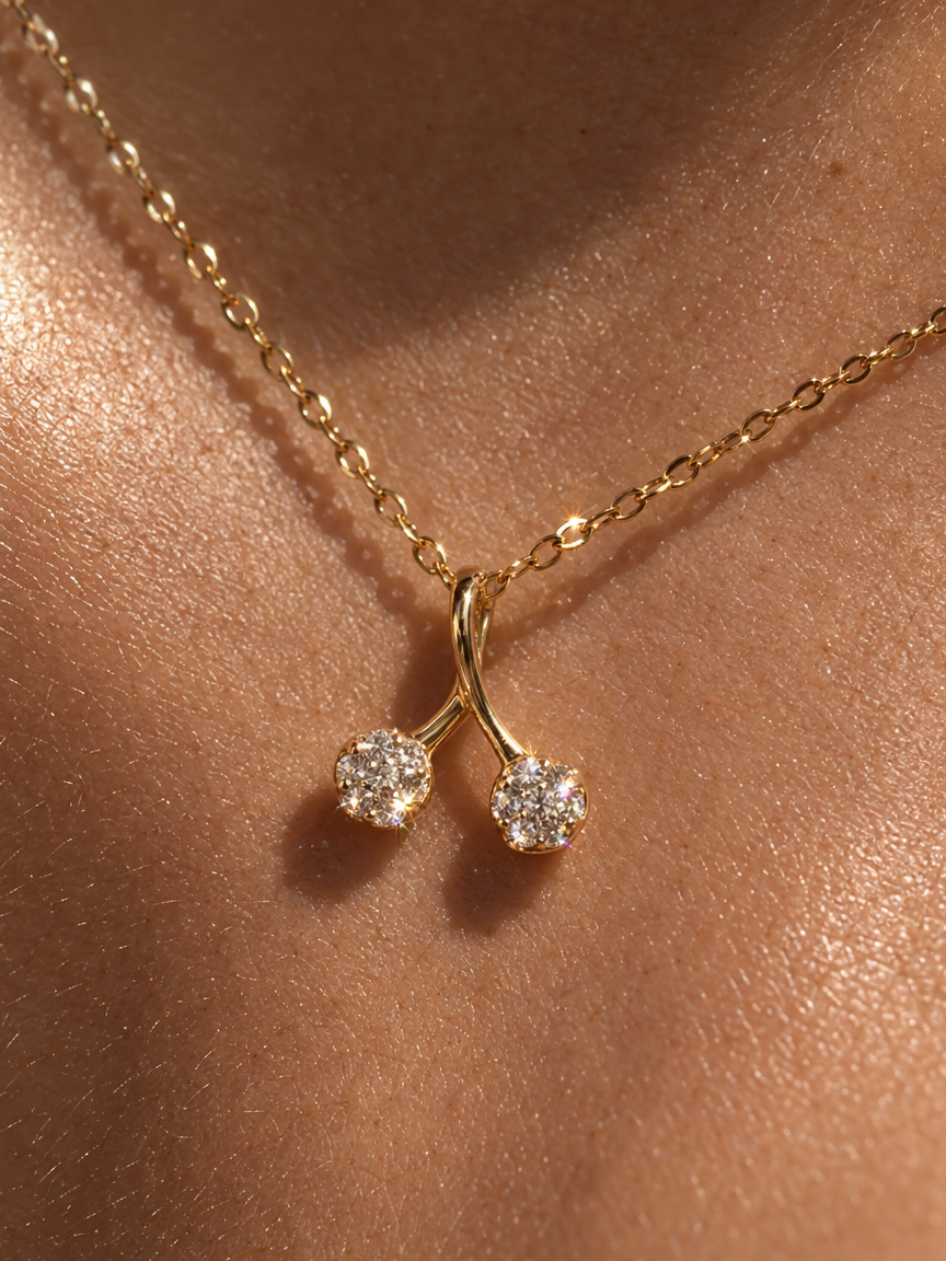 Cherry Rhinestone Necklace