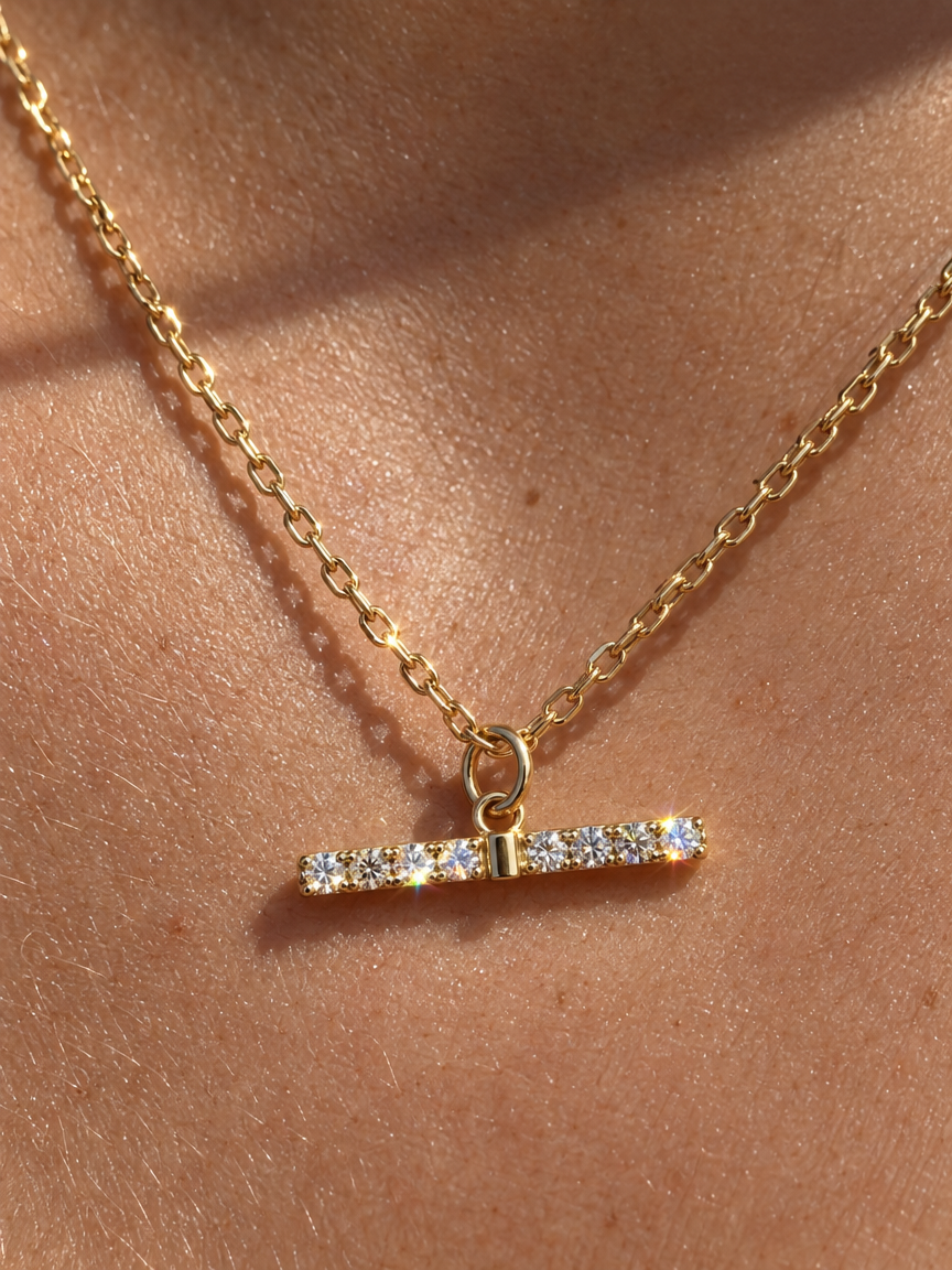 Pavé Bar Necklace