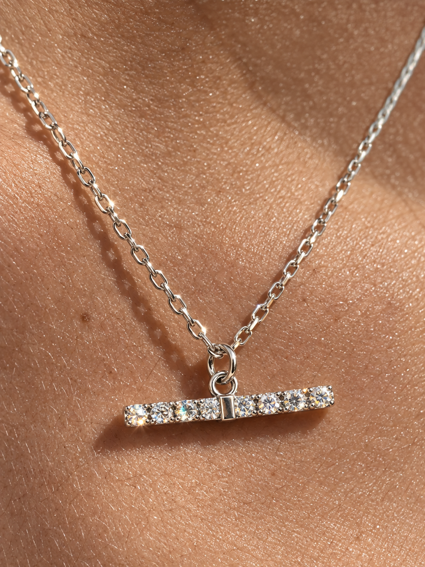 Pavé Bar Necklace