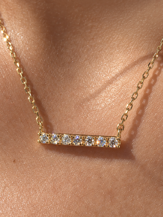 Horizontal Pavé Bar Necklace