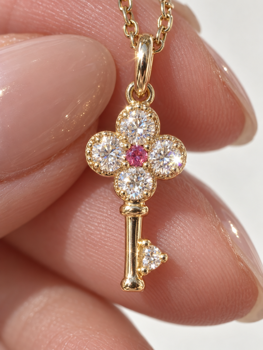 Clover Key Pendant Necklace