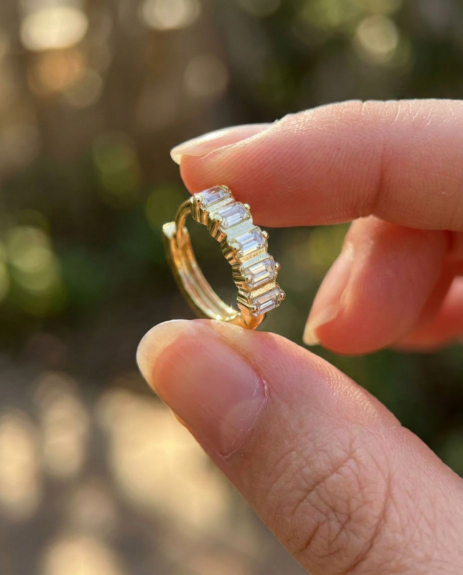 Baguette Hoop Earrings