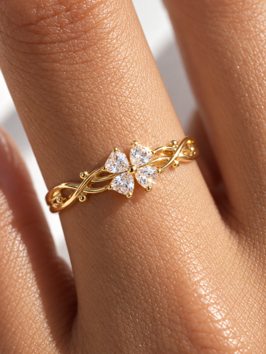 Lucky Clover Open Ring