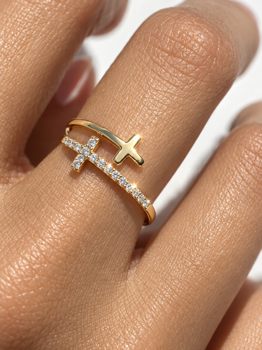 Cross Pavé Ring