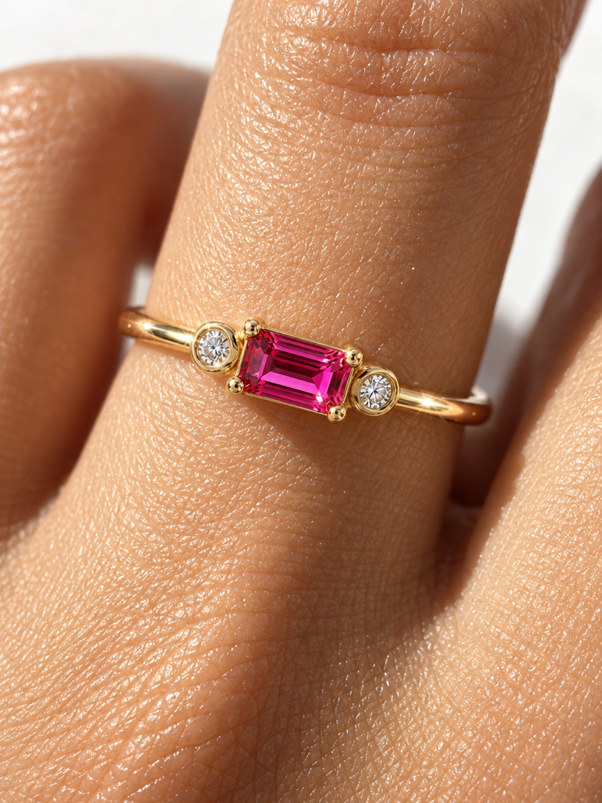 Baguette Crystal Band Ring