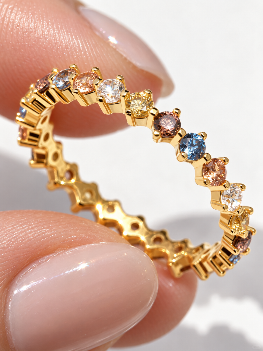 Multicolour Crystal Ring