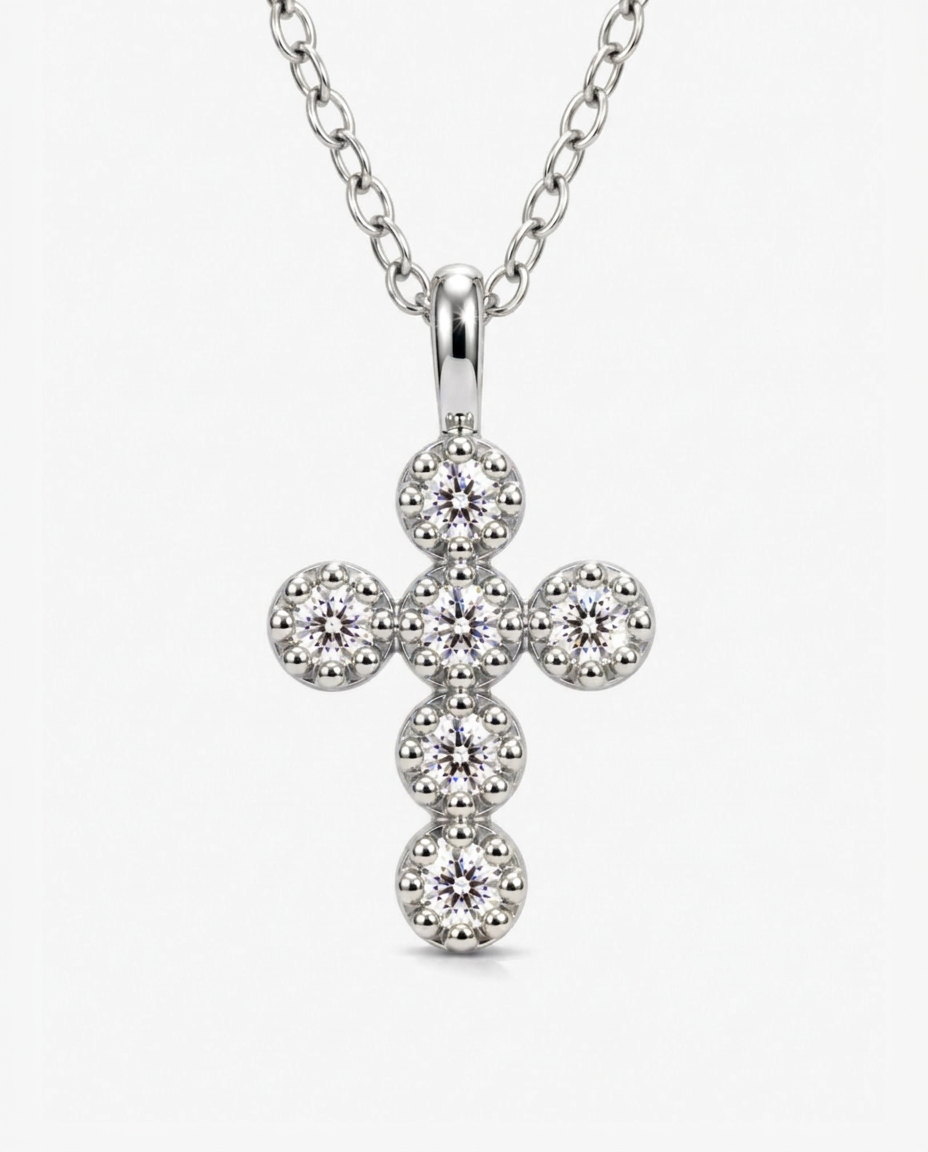 Bezel Cross Pendant Necklace