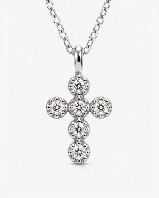 Bezel Cross Pendant Necklace