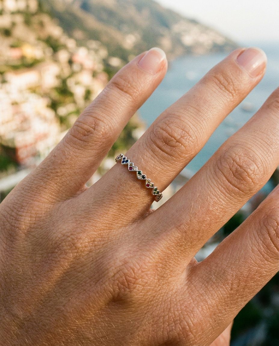 Rainbow Heart Ring