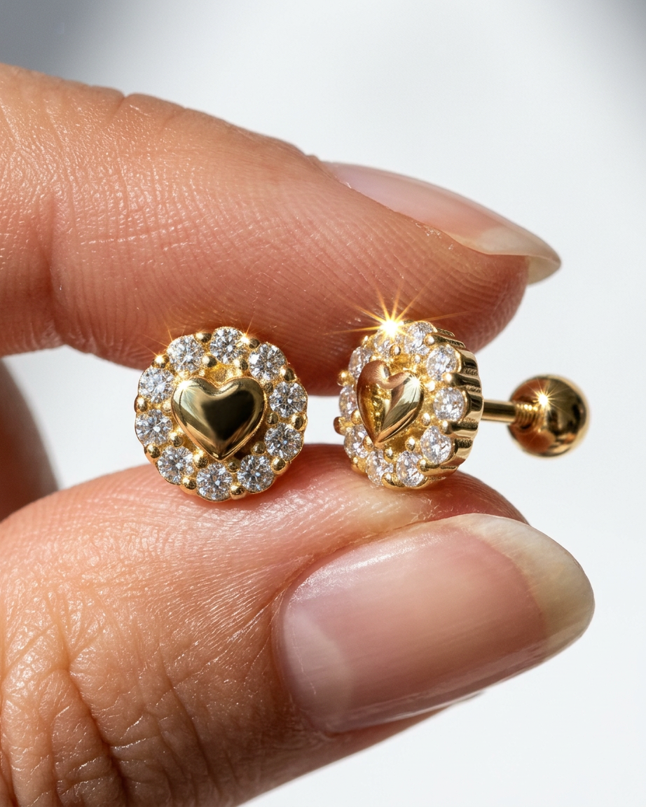 Heart Halo Studs
