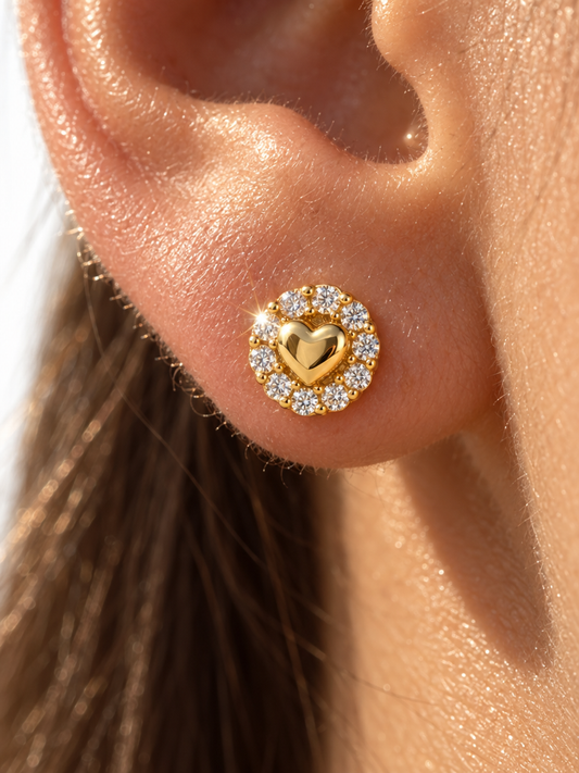 Heart Halo Studs