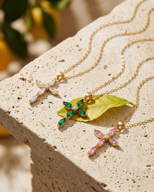 Venezia pendant worn, lifestyle shot