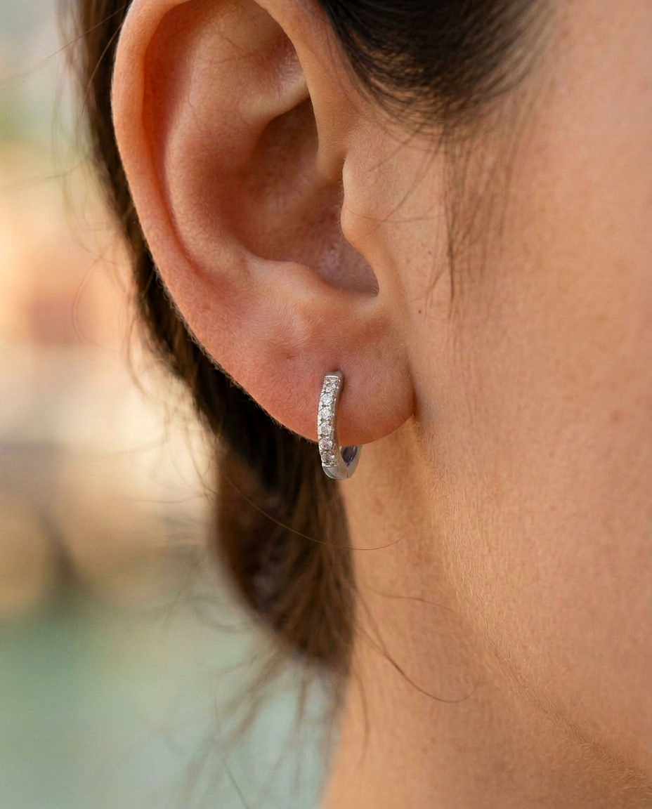 Pavé Rhinestone Hoops