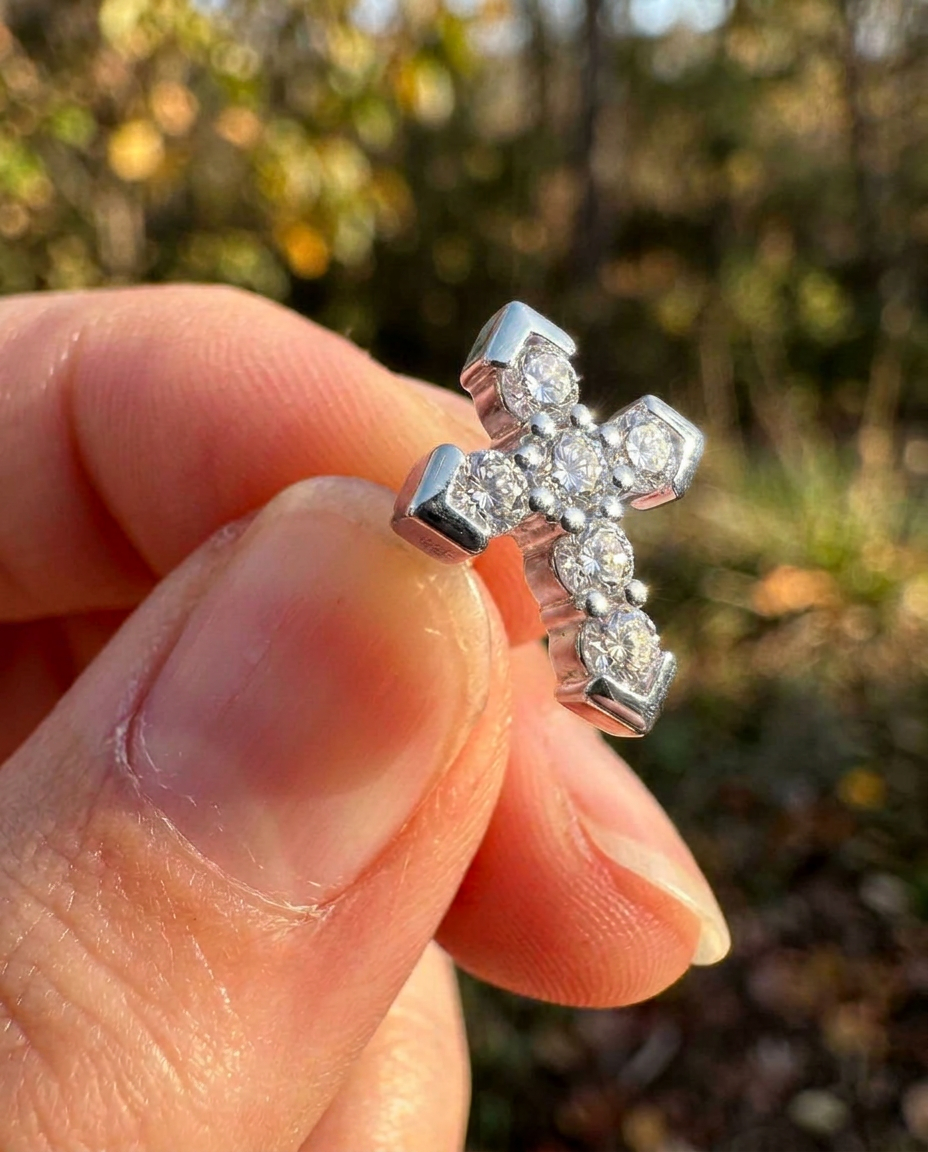 Zircon Cross Studs