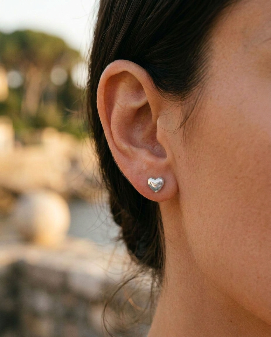 Peach Heart Studs