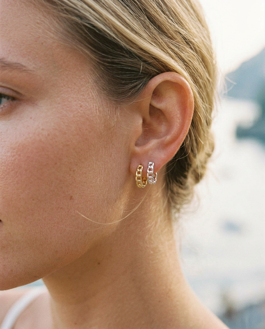 Chain Link Hoop Earrings
