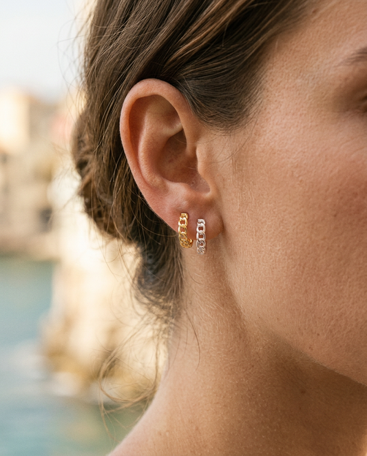 Chain Link Hoop Earrings