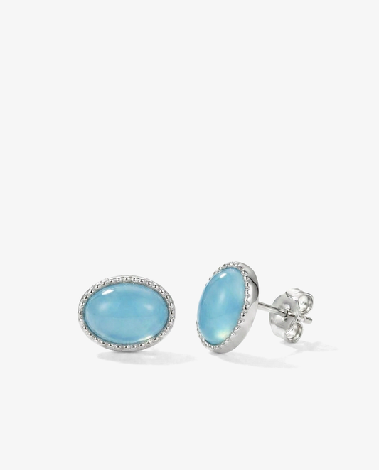 Milgrain Oval Studs