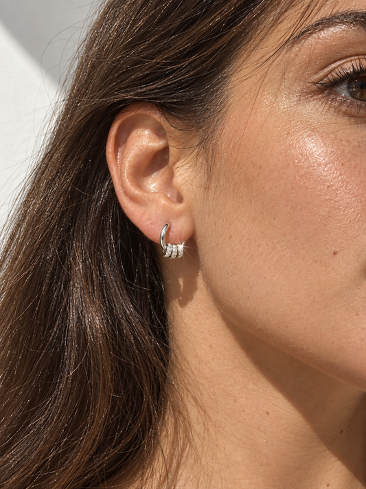 Wrapped Pavé Hoops