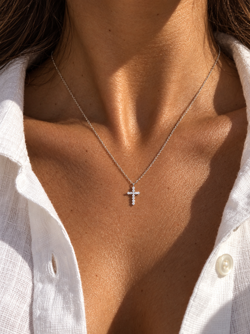 Pavé Cross Necklace