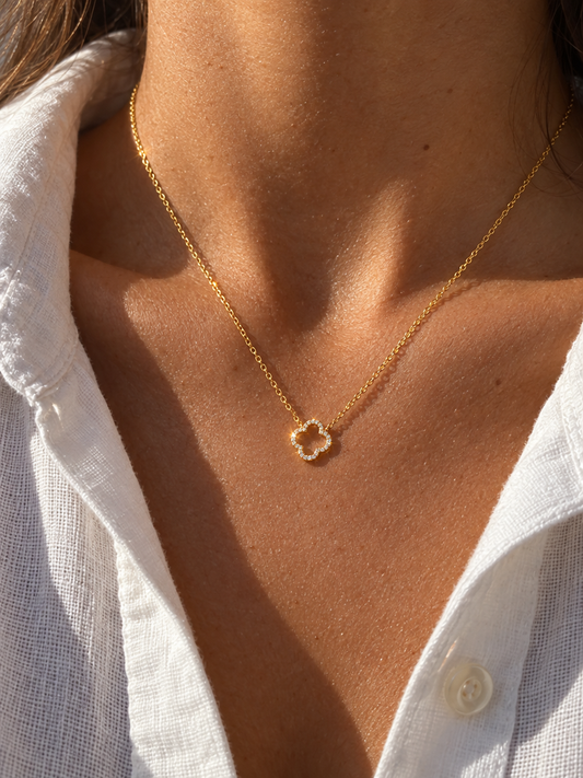 Pavé Clover Pendant Necklace