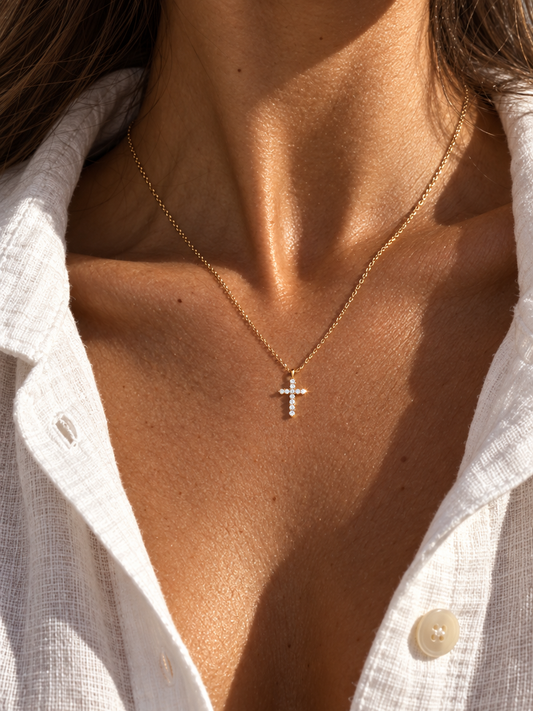 Pavé Cross Necklace