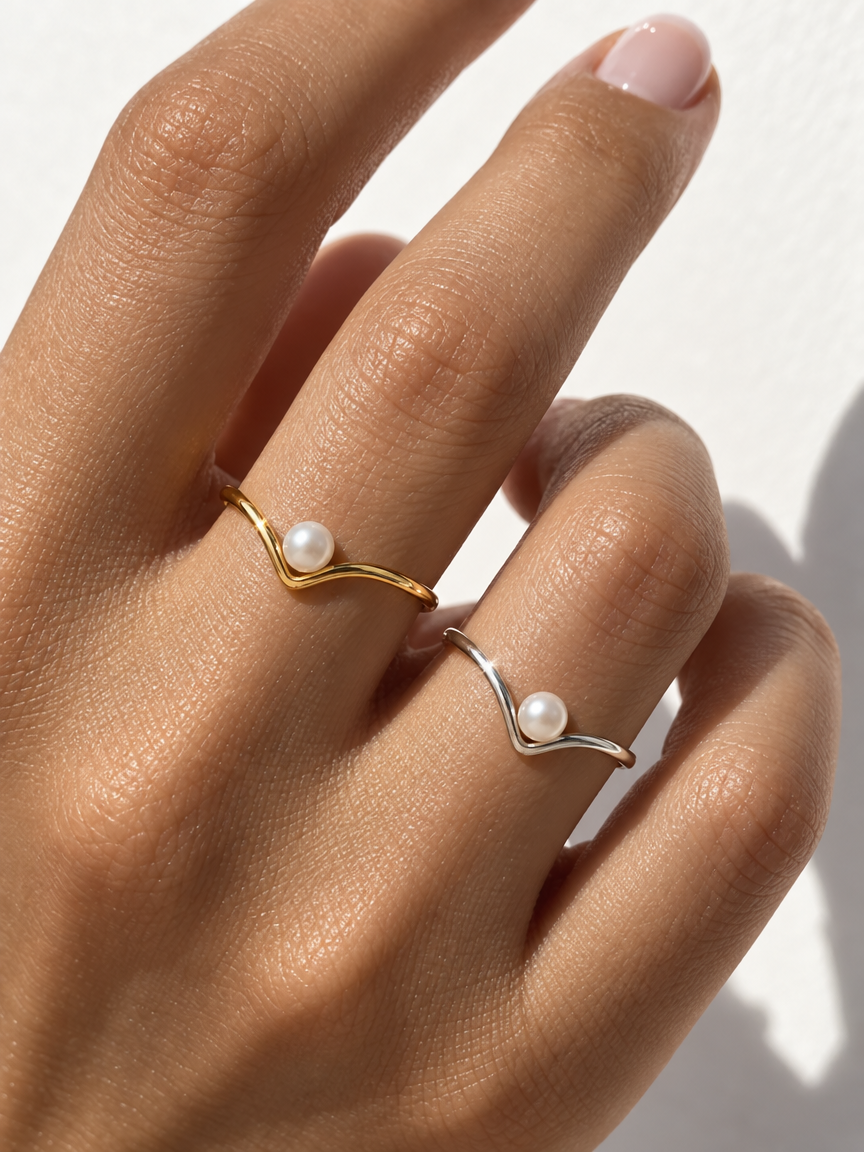 Pearl V Ring