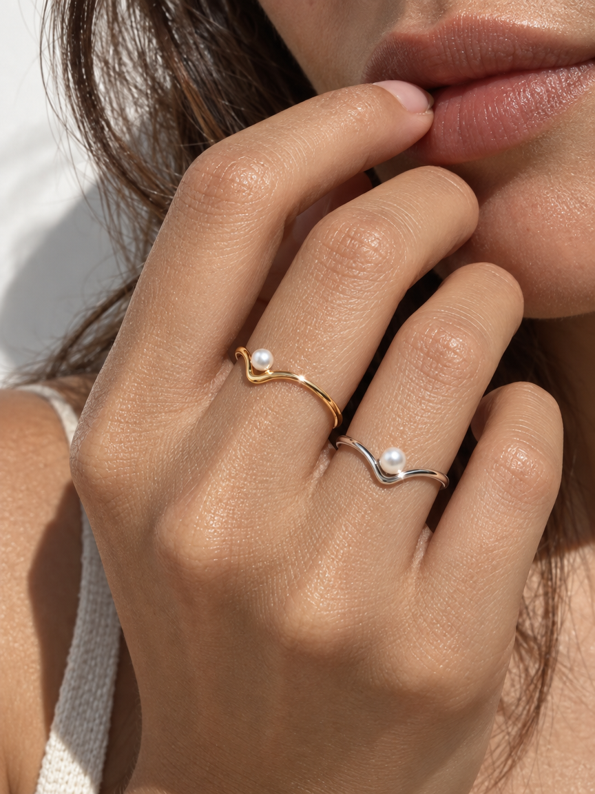 Pearl V Ring