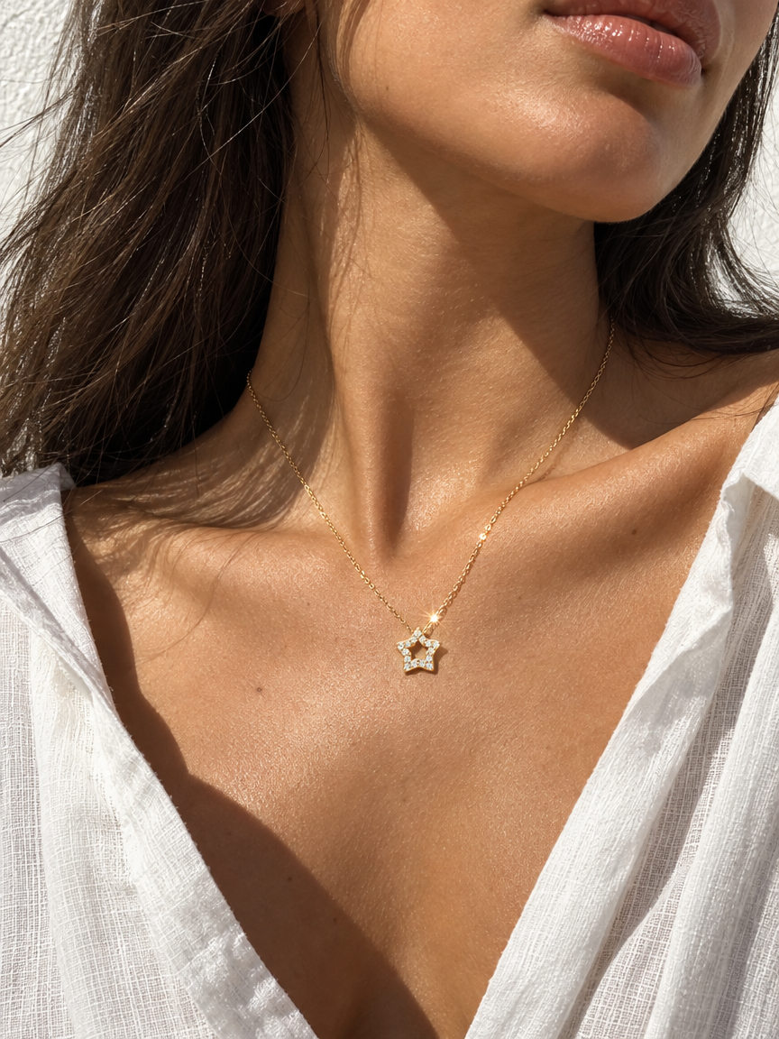 Pavé Star Pendant Necklace