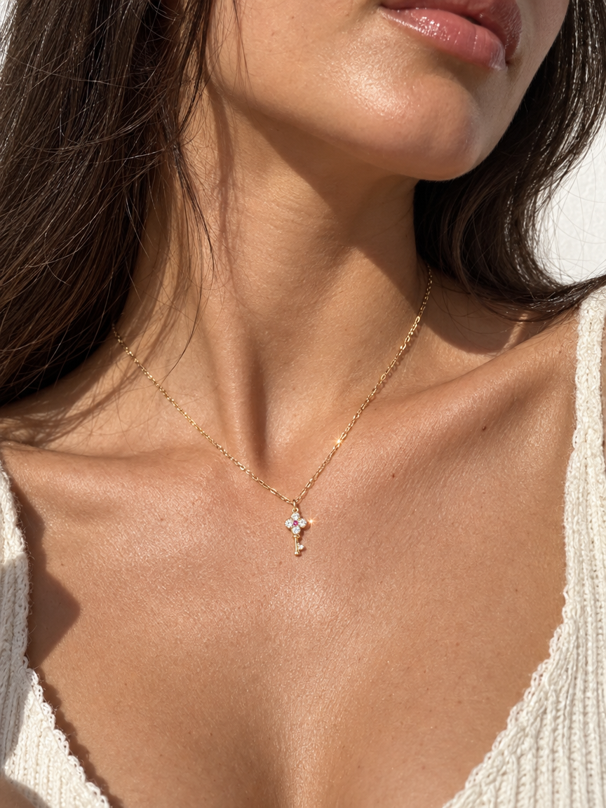 Clover Key Pendant Necklace